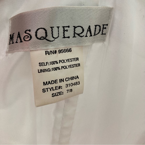 Masquerade White Tulle Strapless Skater Prom Homecoming Dress Size 7 / 8 - Picture 3 of 9